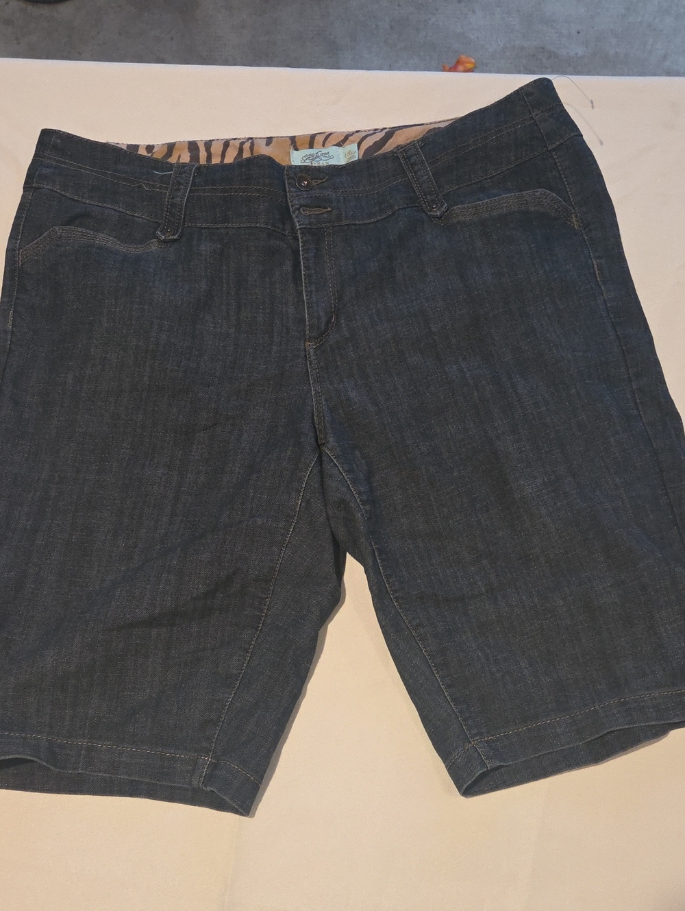 one 5 one Dark Blue Denim Jean Shorts